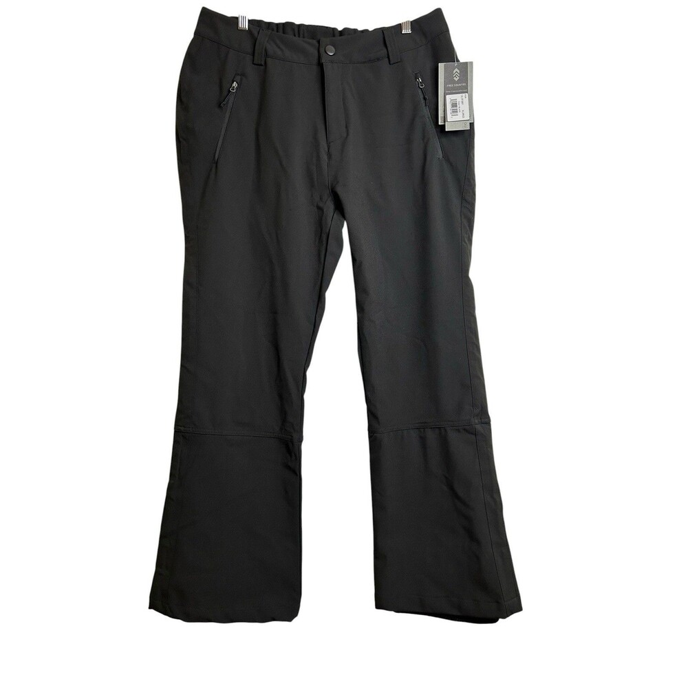 Free Country Soft Shell Ski Snow Pants Womens XL Black Water Wind Resistant NWT
